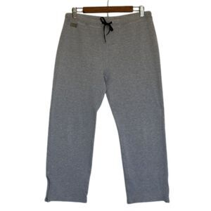 Ralph Lauren Cropped Sweat Pants Lounge Drawcord Petite Large Pullon Zip Hem